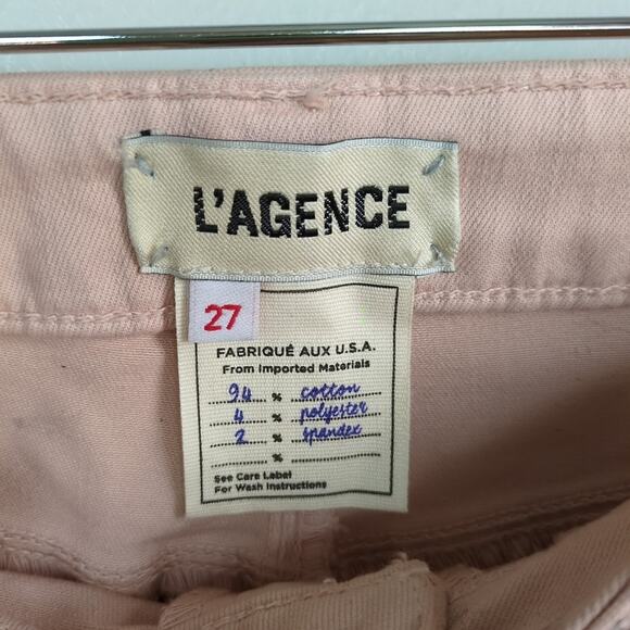 L'AGENCE Margot High Rise Skinny Jean Petal Snake Skin Crackle Foil Women's 27 - Picture 5 of 7